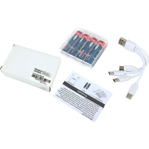 Powersmart 4 Batterie Aa Ricaricabili Con Cavo Di Ricarica Usb Tipo C. 3.Batterie Aa Ricaricabili Usb Da 60V 850Mah-image