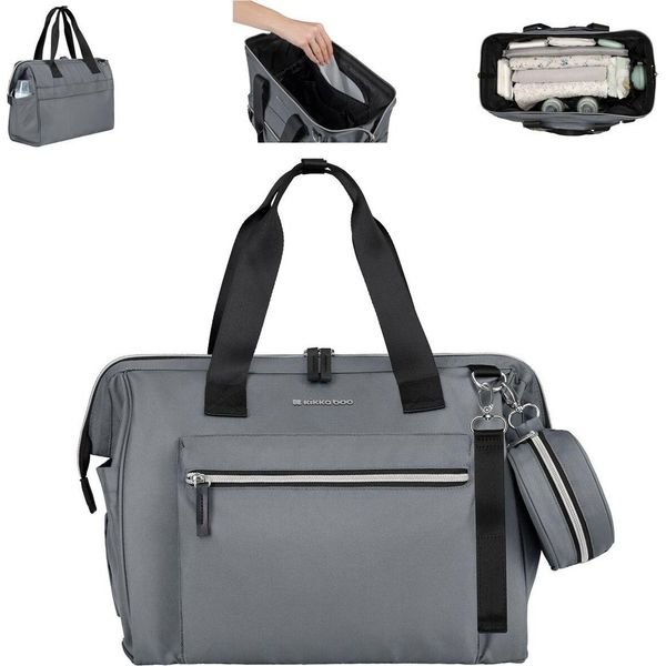 Borsa Fasciatoio Kikkaboo Maxi Con Fasciatoio, Piccola Borsa, Chiusura A Zip Grigio Chiaro-image