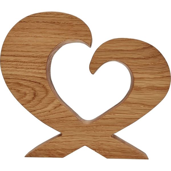 Cuore Rustico In Legno Massiccio Di Rovere Oliato Decorazione Da Tavolo 40.12-007-image