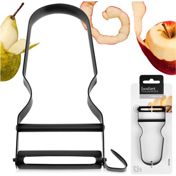 Pelapatate Da Cucina Pelapatate Per Frutta E Verdura Pelapatate Per Verdura Pelapatate Per Frutta In Acciaio Inox Nero 11,5 Cm-image