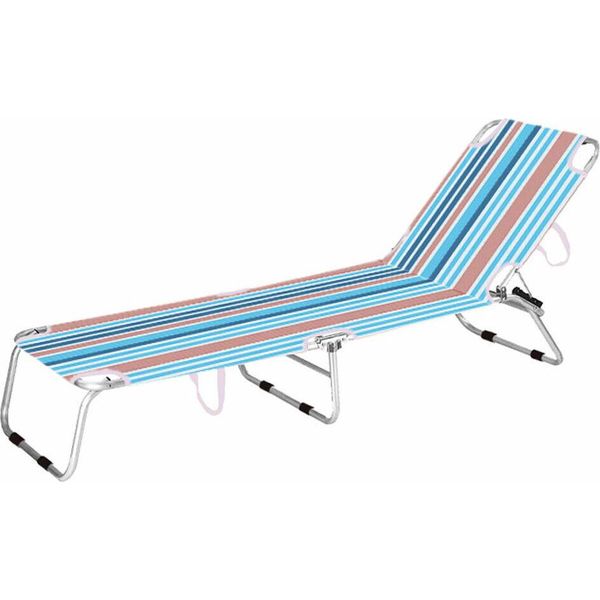 Marbueno Sdraio Pieghevole Stripe Arancione Blu 187X58X24 Cm 10466-image