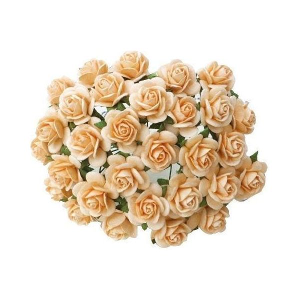 Rosen Aperto 15 Mm 50 Pezzi Fiori Di Carta Di Gelso Per Scrapbooking, Beige-image