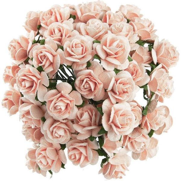 Rosen Aperto 20Mm 50 Pz. Fiori Di Carta Di Gelso Per Scrapbooking, Beige-image