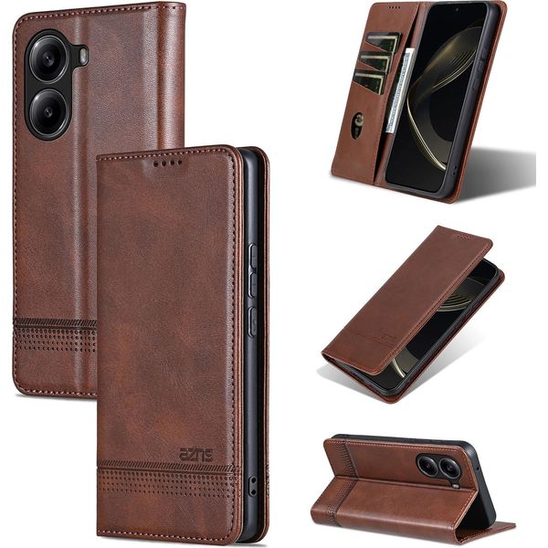 Custodia In Pelle Per Xiaomi Redmi Turbo 4 / Poco X7 Pro, Custodia Pieghevole A Portafoglio Con Chiusura Magnetica E Supporto Caffè-image