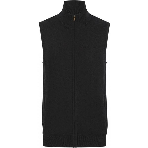 Henbury - Pullover Con Zip Frontale Da Uomo Senza Maniche RW10568 (3XL) (Nero)-image