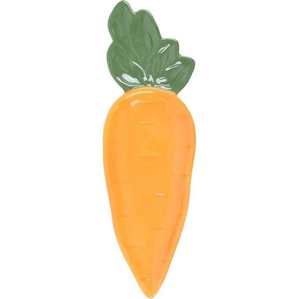 Something Different - Carrot - Piatto Da Portata "Carrot Patch"" - Ceramica, Pietra Dolomia SD6954 (Taglia Unica) (Arancione/Verde)"-image