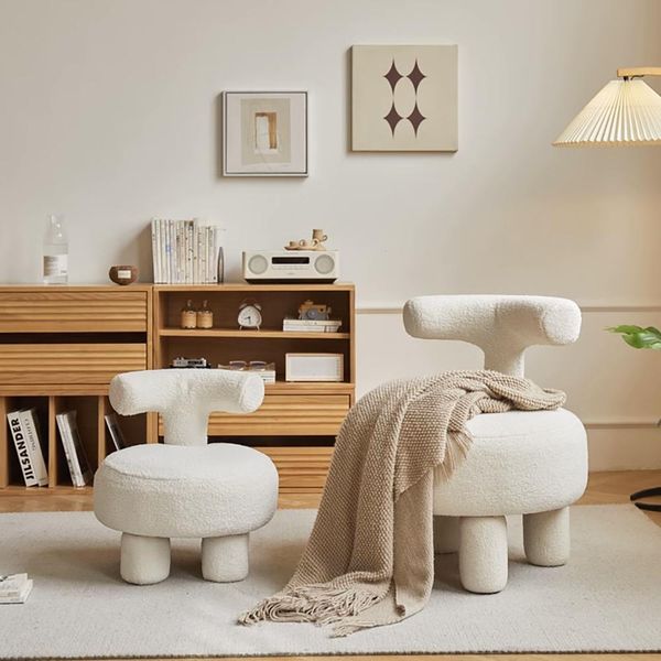 360Home Cartone Animato Sedia Poltrona Singola Poltrona Tempo Libero Bianco 48*48*60Cm /Xiaocc/-image