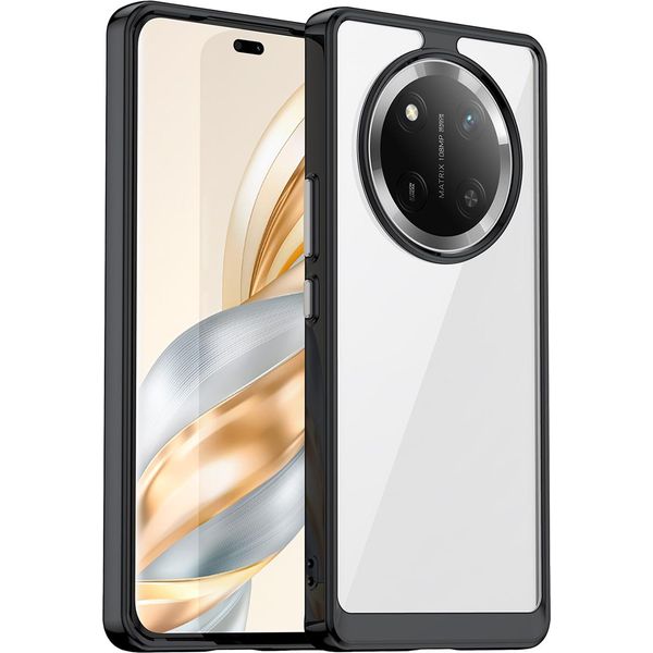 Custodia Per Honor X60 Pro Trasparente, Protettiva In Silicone Tpu Antiurto Nero-image
