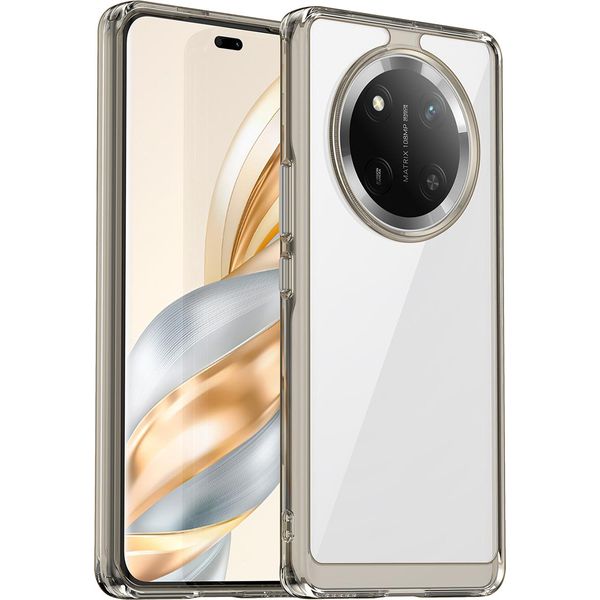Custodia Per Honor X60 Pro Trasparente, Antiurto Tpu Silicone Custodia Protettiva Grigio Titanio-image