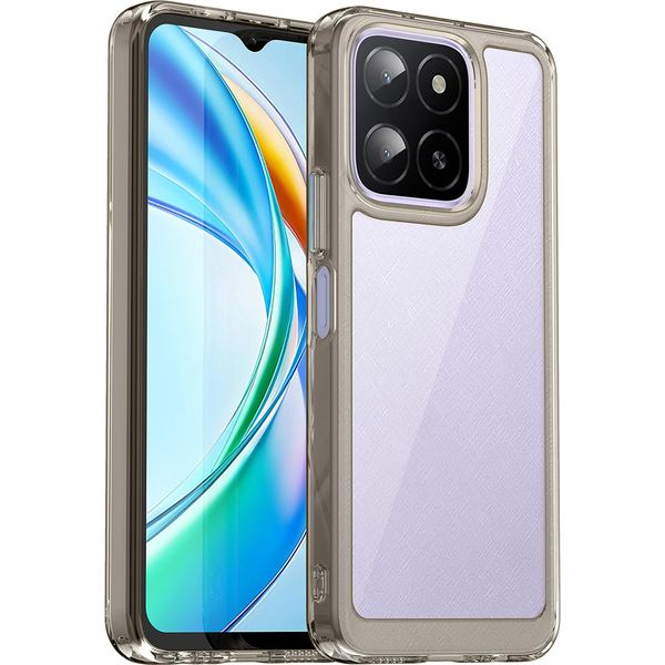 Custodia Per Honor X6A Trasparente, Protettiva In Silicone Tpu Antiurto Grigio Titanio-image