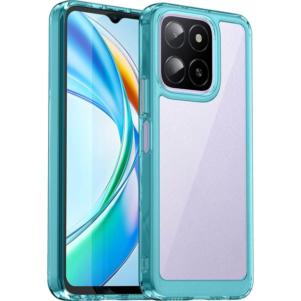 Custodia Per Honor X6A Trasparente, Protettiva In Silicone Tpu Antiurto Blu Cielo-image