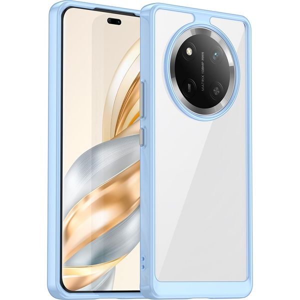 Custodia Per Honor X9C Trasparente, Protettiva In Silicone Tpu Antiurto Blu-image