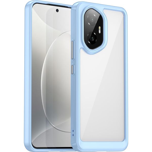 Custodia Per Honor 300 Trasparente, Protettiva In Silicone Tpu Antiurto Blu-image