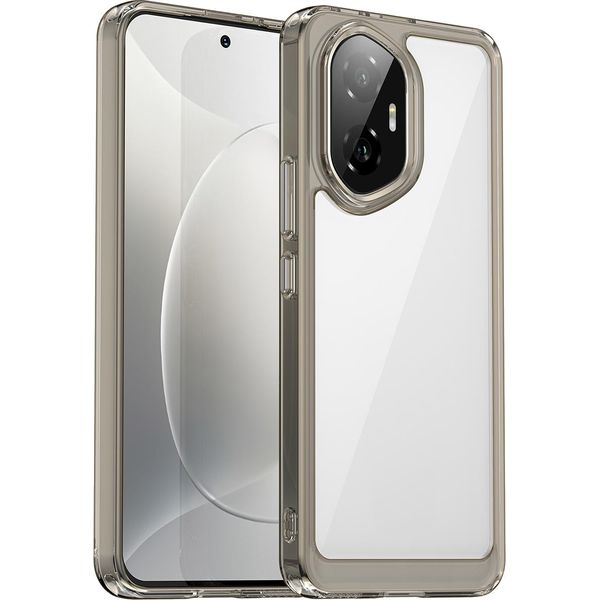 Custodia Per Honor 300 Trasparente, Protettiva In Silicone Tpu Antiurto Grigio Titanio-image