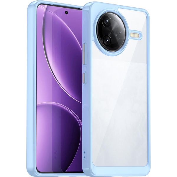 Custodia Per Xiaomi Redmi K80 Pro Trasparente, Antiurto In Silicone Tpu Custodia Protettiva Blu-image