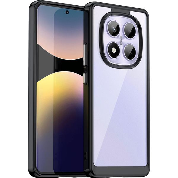 Custodia Per Xiaomi Redmi Note 14 Pro 4G Trasparente, Antiurto Tpu Silicone Custodia Protettiva Nero-image
