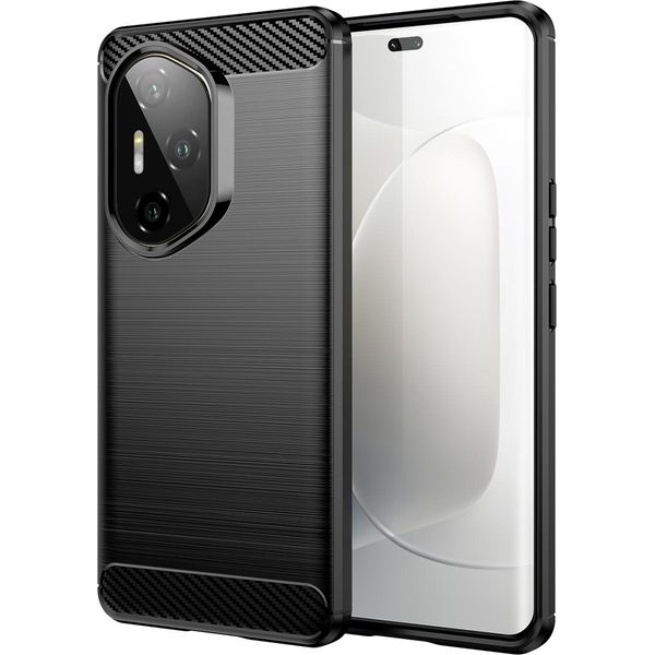 Custodia Per Honor 300 Pro In Silicone Tpu Morbido, Fibra Di Carbonio, Custodia Protettiva Antiurto Nera-image