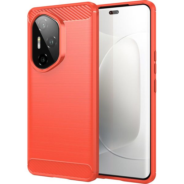 Custodia Per Honor 300 Pro In Silicone Tpu Morbido, Fibra Di Carbonio, Custodia Protettiva Antiurto Rossa-image
