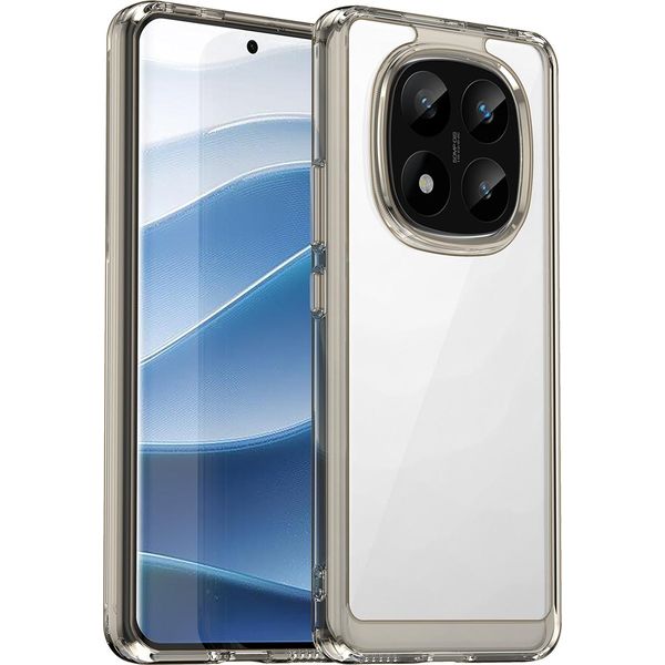 Custodia Per Xiaomi Redmi Note 14 Pro+ 5G Trasparente, Antiurto Tpu Silicone Custodia Protettiva Grigio Titanio-image