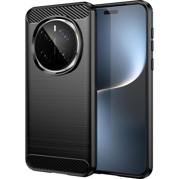 Custodia Per Honor Magic7 Pro In Silicone Tpu Morbido, Fibra Di Carbonio, Custodia Protettiva Antiurto Nera-image