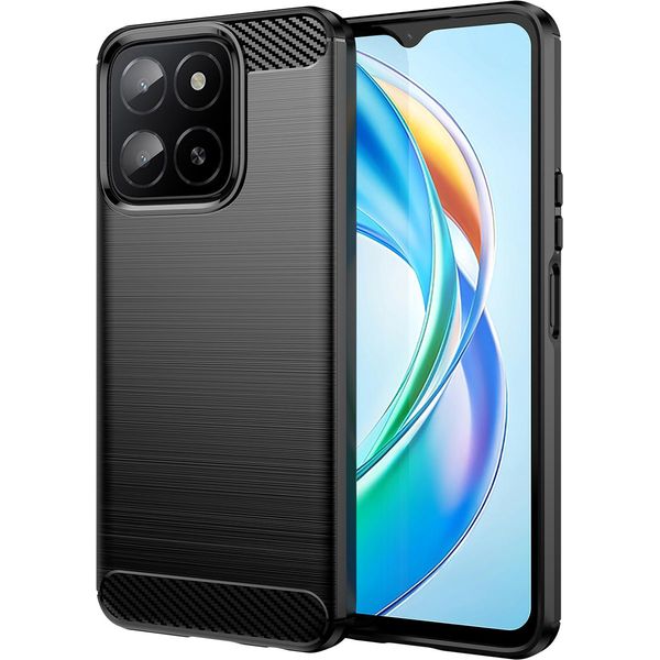 Custodia Per Honor X5B In Silicone Tpu Morbido, Fibra Di Carbonio, Custodia Protettiva Antiurto Nera-image