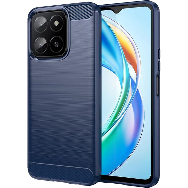 Custodia Per Honor X5B In Silicone Tpu Morbido, Fibra Di Carbonio, Custodia Protettiva Antiurto Blu-image