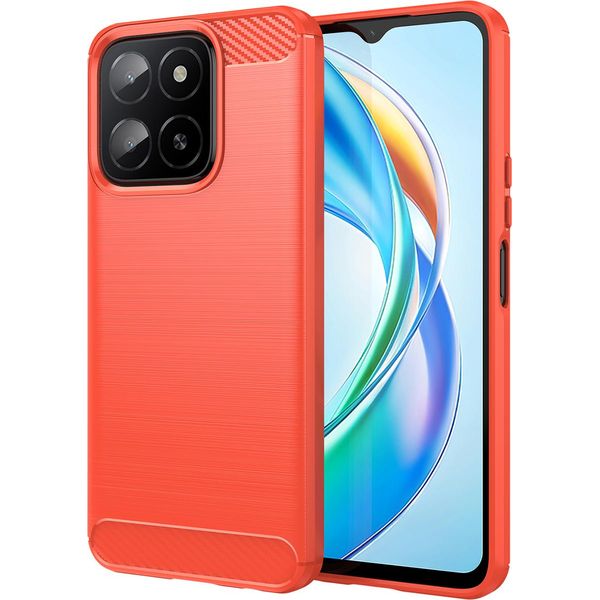 Custodia Per Honor X5B In Silicone Tpu Morbido, Fibra Di Carbonio, Custodia Protettiva Antiurto Rossa-image