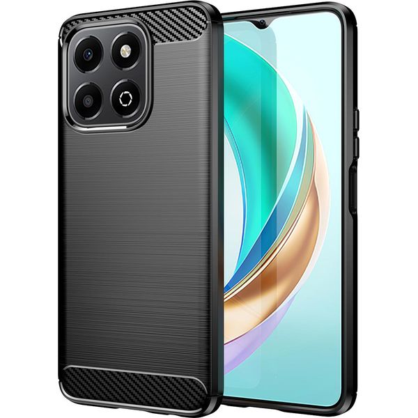 Custodia Per Honor X6B In Silicone Tpu Morbido, Fibra Di Carbonio, Custodia Protettiva Antiurto Nera-image