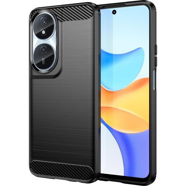 Custodia Per Honor X7B In Silicone Tpu Morbido, Fibra Di Carbonio, Custodia Protettiva Antiurto Nera-image