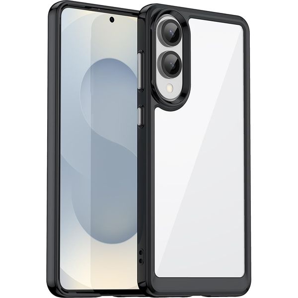 Custodia Per Samsung Galaxy S25 Edge Trasparente, Custodia Protettiva In Silicone Tpu Antiurto Nero-image