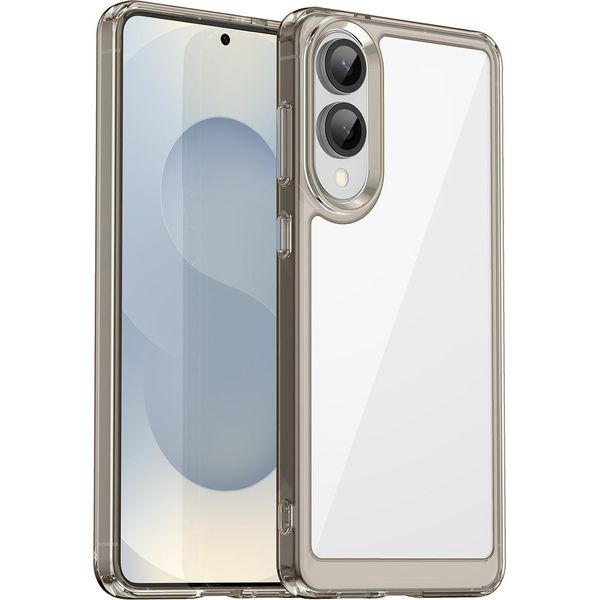 Custodia Per Samsung Galaxy S25 Edge Trasparente, Antiurto Tpu Silicone Custodia Protettiva Grigio Titanio-image