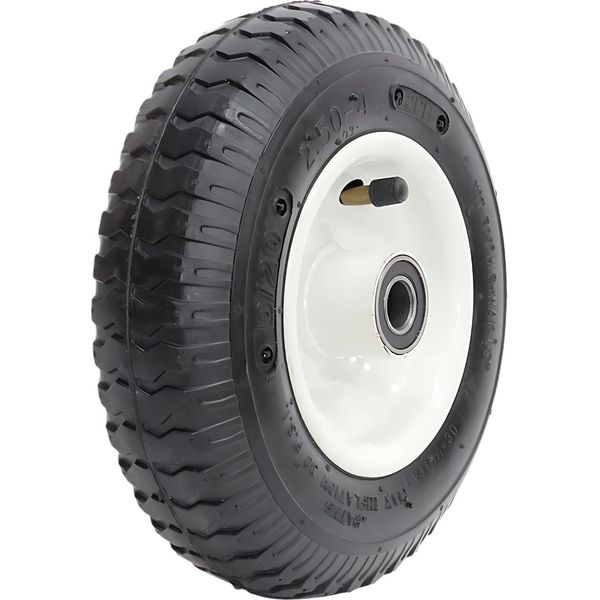 Bkshop | Ruota Per Carriola 4.00-4 - Gomma Piena - Ruota Pneumatica - 4PR - Ideale Per Il Giardinaggio - Pneumatico Per Carriola - Ruota Per Carriola - Con Asse Ø20-image