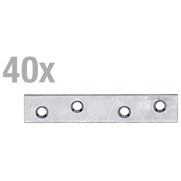 Alberts 848712 Connettore Piatto, Stretto, Zincato Sendzimir, 80 X 15 Mm, Set Da 40-image
