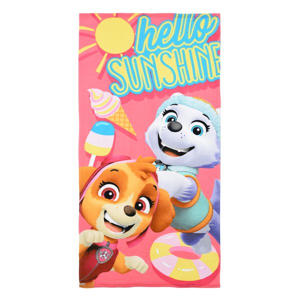 Telo Mare Paw Patrol - Skye & Everest - 70 X 140 Cm - 100% Poliestere - Assorbente-image