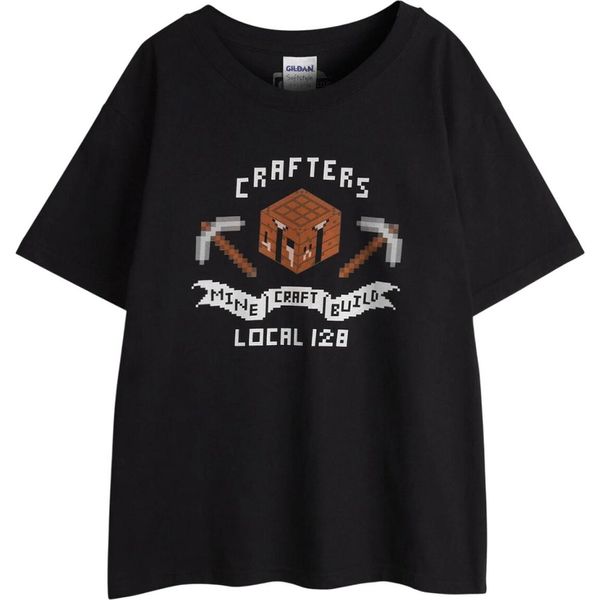 Minecraft - T-Shirt Per Ragazzi A Maniche Corte NS8159 (128) (Nero)-image