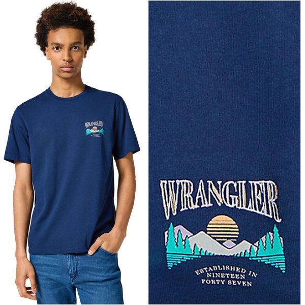 Wrangler Herren, Maglietta Graphic Tee, S, Blau, Sport, Tshirt, Camicia-image