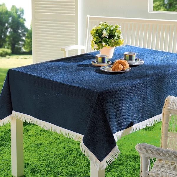 Emhelle Tovaglia Da Giardino Balcone Terrazza 130 X 180 Cm, Blu Scuro-image