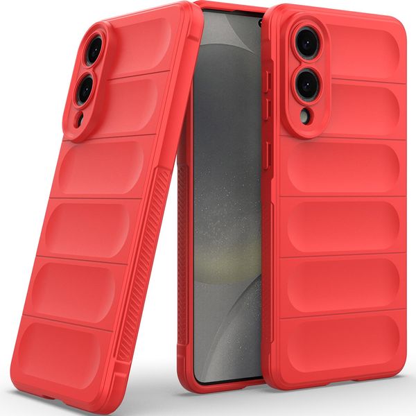 Custodia Per Samsung Galaxy S25 Edge Custodia Protettiva In Silicone Tpu Morbido Antiurto Rosso-image