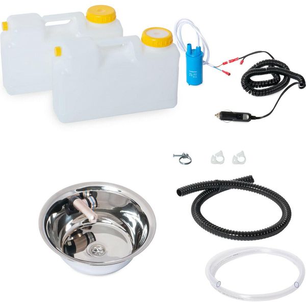 12V Lavandino Da Campeggio 28 Cm Kit Lavandino Camper T4 T5 T6 Bulli-image