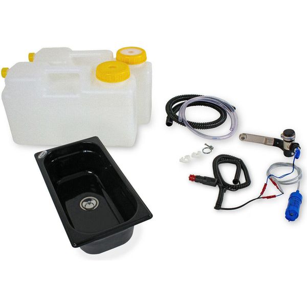 Set Tecnologico Lavabo Da Campeggio 12V Kit Lavabo 325X176X100Mm Nero-image