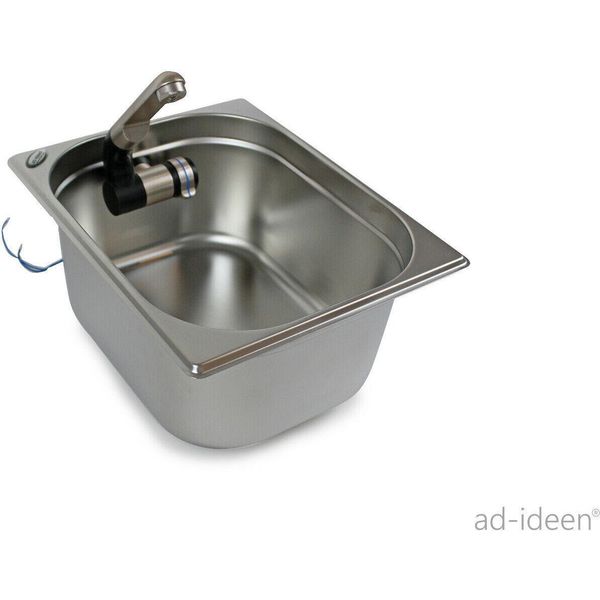 Lavello In Acciaio Inox Lavello Da Campeggio Integrato+Scarico 325X265X150 Camper-image