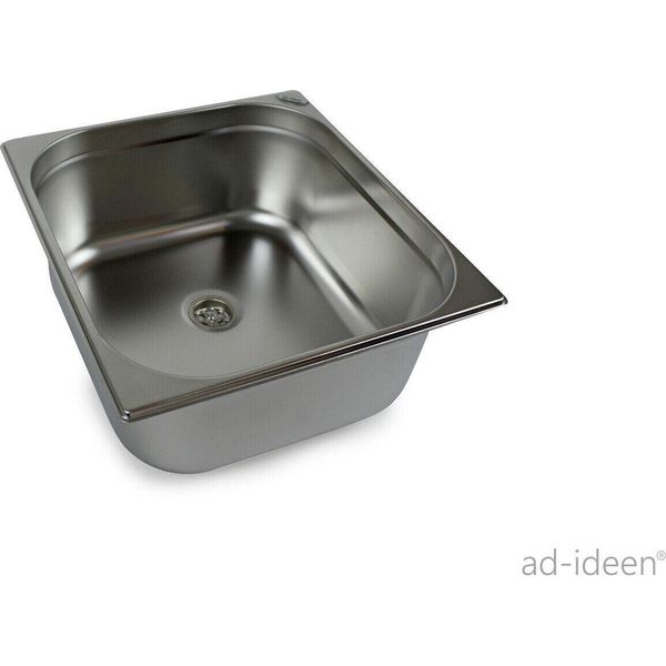 Lavello In Acciaio Inox Lavandino Da Campeggio + Scarico 354X325X150 Mm Camper-image