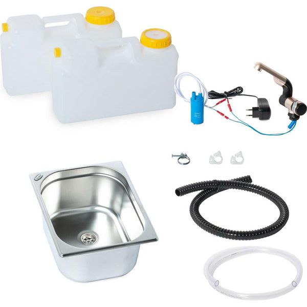 230V Mini Impianto Acqua Cucina Camper Kit Lavello Barwig 325X265X150 Mm O-L(N)-image
