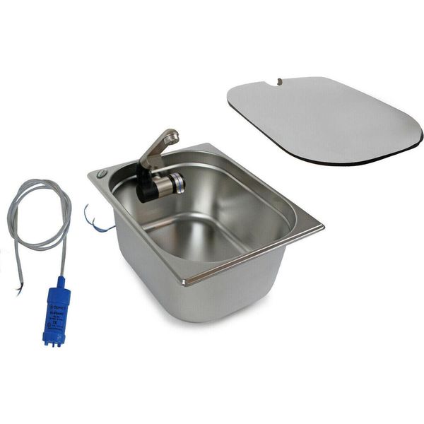 Lavello 325X265X150 + Rubinetto+Pompa+Coperchio Lavello Camper T4/5/6-image