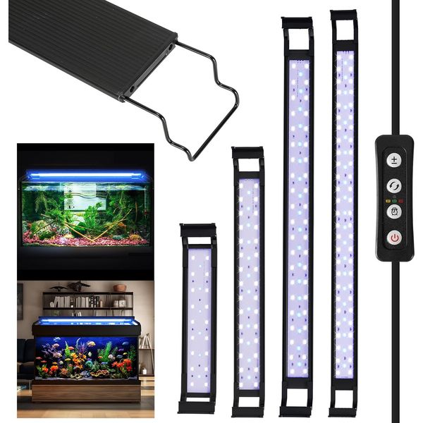 Tolletour 35-50Cm Led Acquario Luce Lampada Pesci D'acqua Dolce Spettro Completo-image