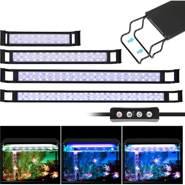 Tolletour 75-90Cm Led Acquario Luce Lampada Pesci D'acqua Dolce Spettro Completo-image