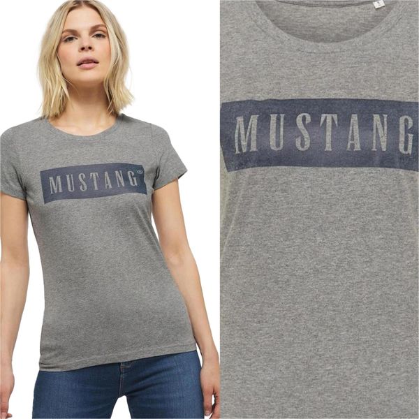 Mustang Damen, Maglietta Alina C Logo Tee, S, Grau, Sport, Tshirt, Camicia-image