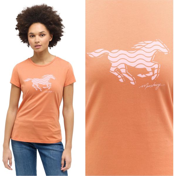 Mustang Damen, Maglietta Loa, L, Arancione, Sportiva, Tshirt, Camicia-image
