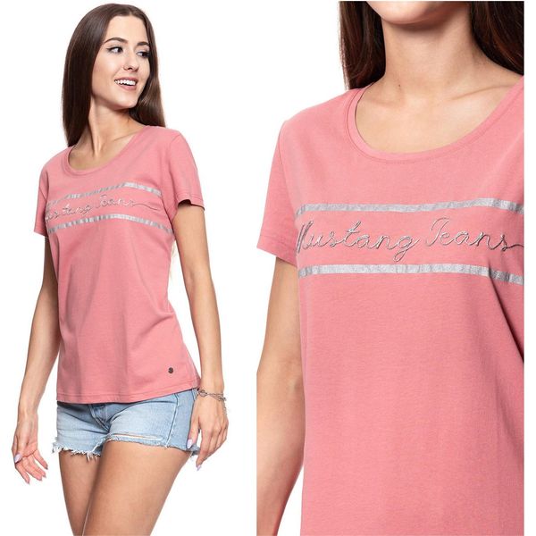 Mustang Damen, Maglietta Alina C Print, S, Rosa, Sport, Tshirt, Camicia-image