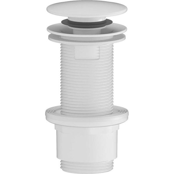 Set Di Scarico Per Lavabo 5/4", Click-Clack, Tappo Grande, 10-80 Mm, Abs/Bianco Opaco"-image